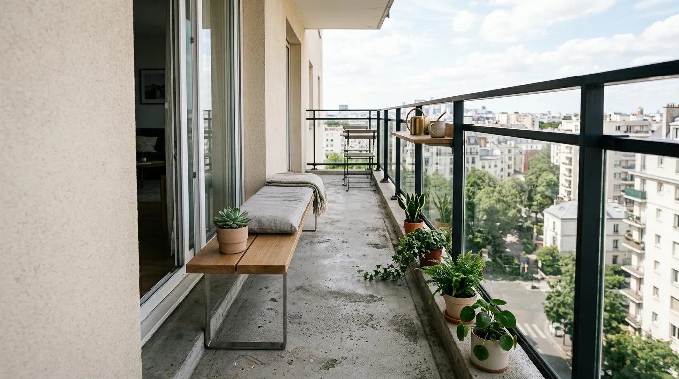 Narrow Concrete Patio Layout